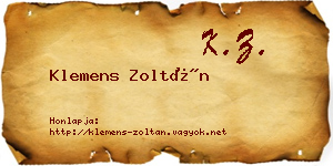 Klemens Zoltán névjegykártya